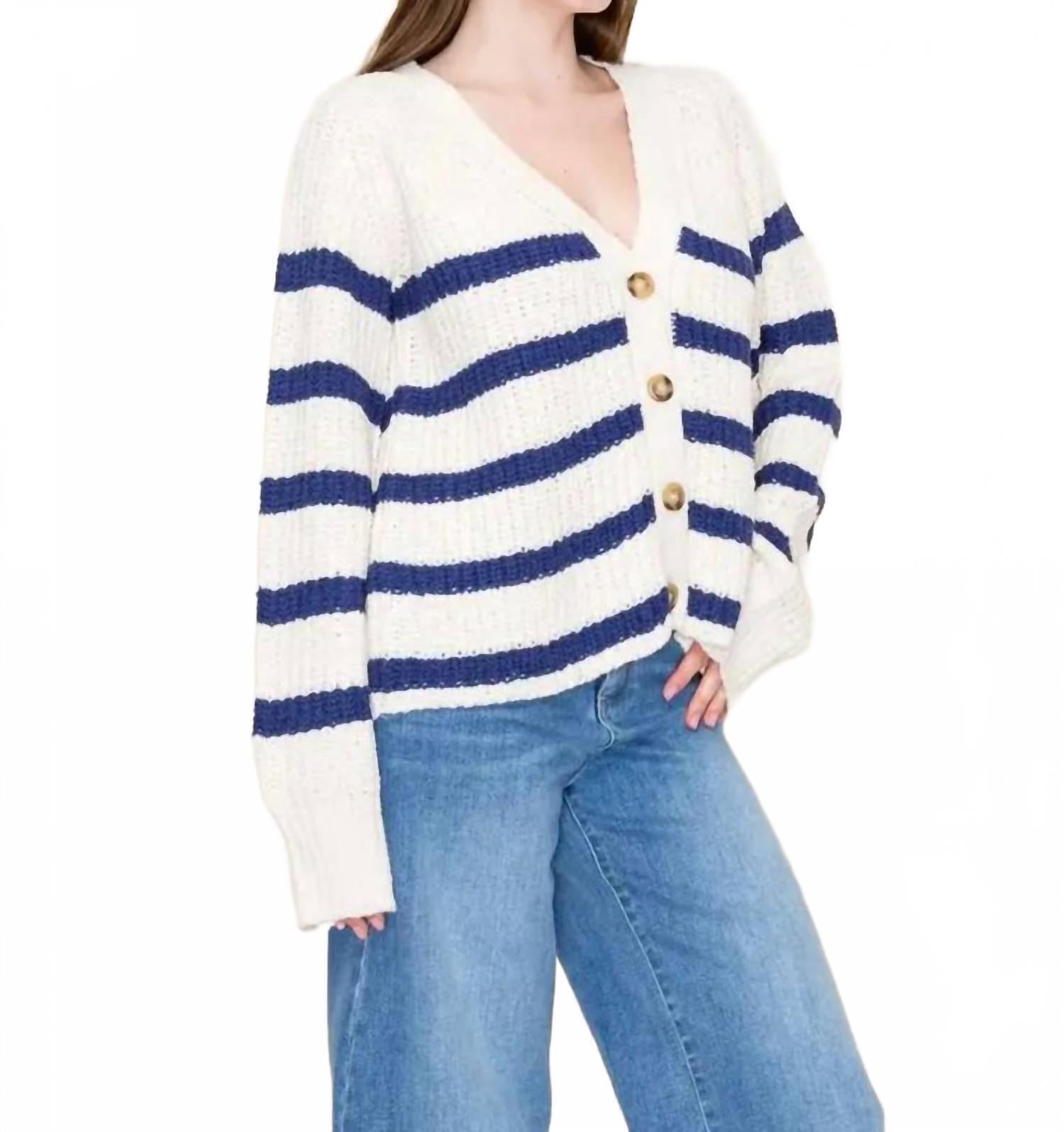 New White Birch Layering Up Knit Long Sleeve Cardigan In Cream